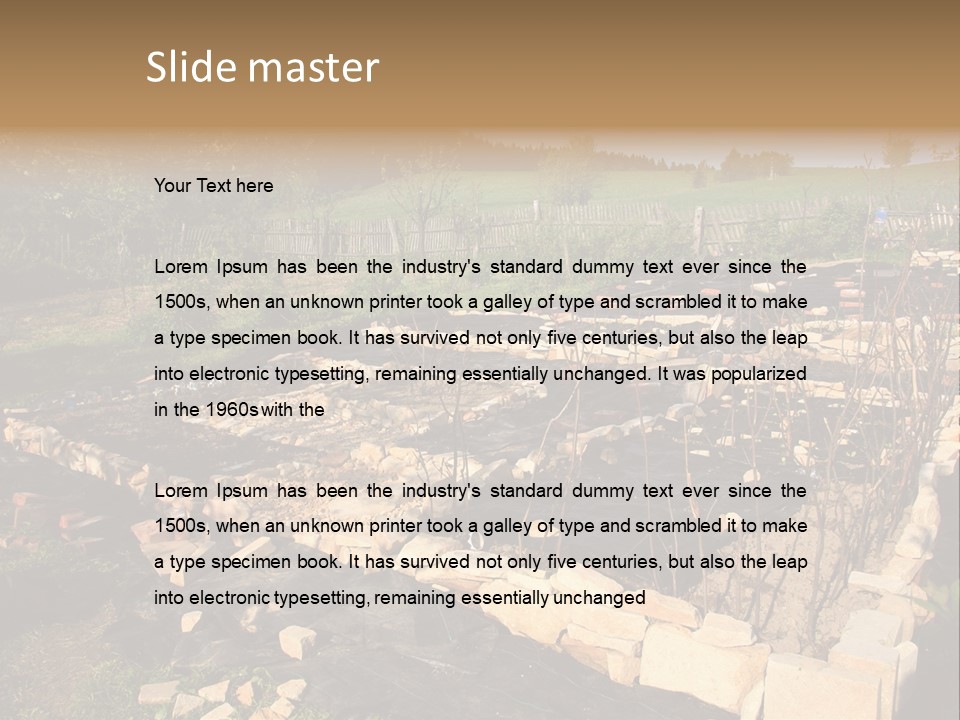 A Stone Wall In The Middle Of A Field PowerPoint Template