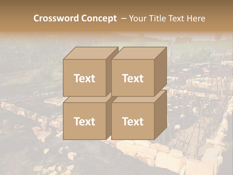 A Stone Wall In The Middle Of A Field PowerPoint Template