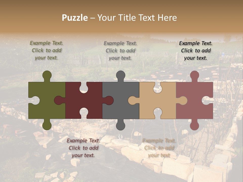 A Stone Wall In The Middle Of A Field PowerPoint Template