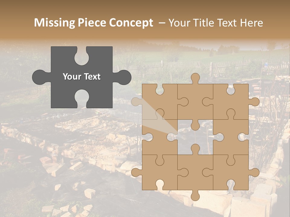 A Stone Wall In The Middle Of A Field PowerPoint Template