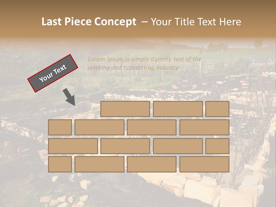 A Stone Wall In The Middle Of A Field PowerPoint Template