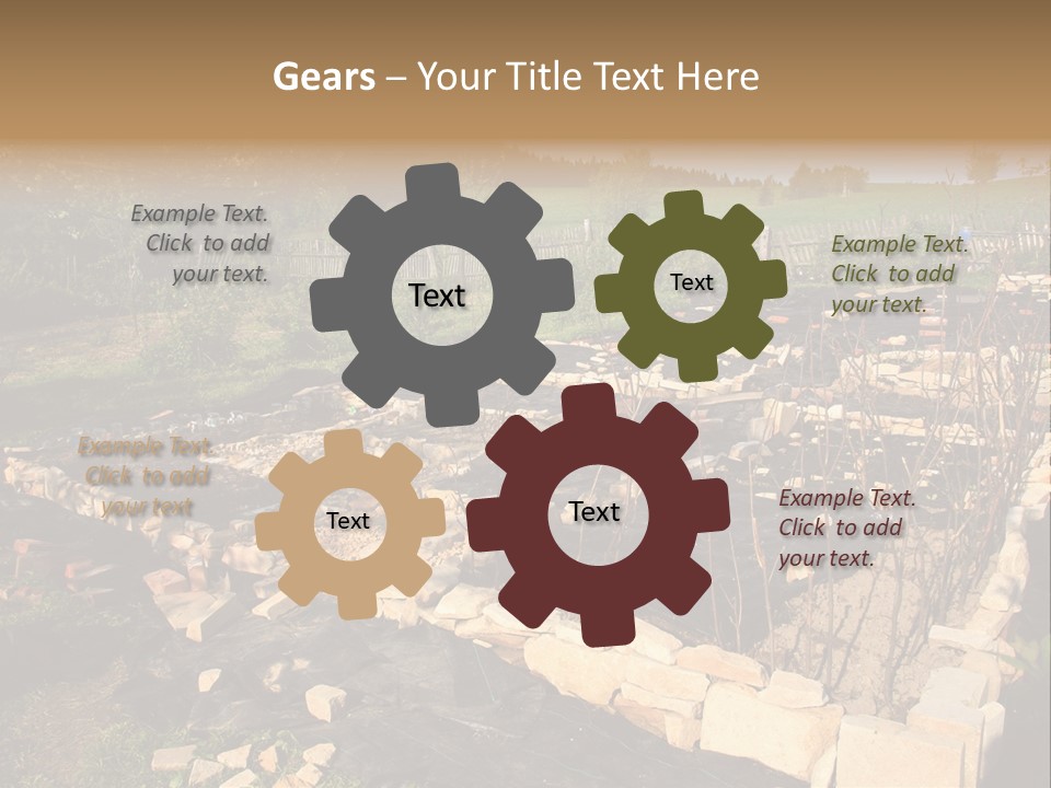 A Stone Wall In The Middle Of A Field PowerPoint Template