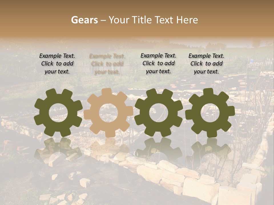 A Stone Wall In The Middle Of A Field PowerPoint Template