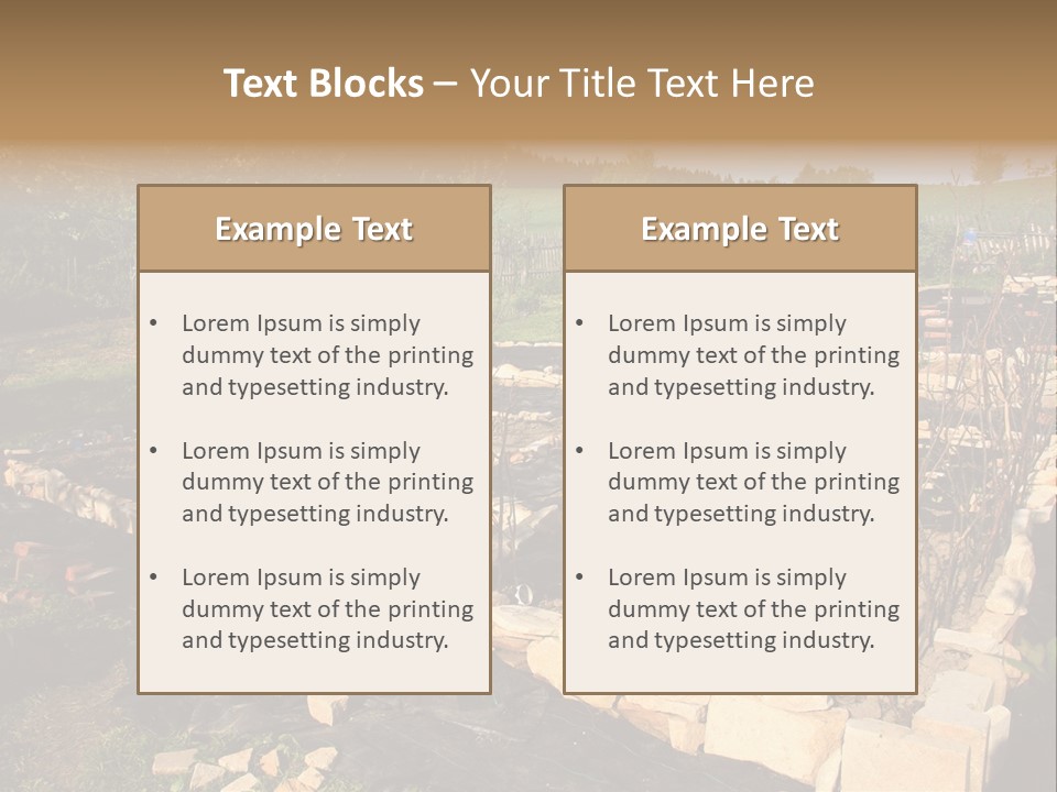 A Stone Wall In The Middle Of A Field PowerPoint Template