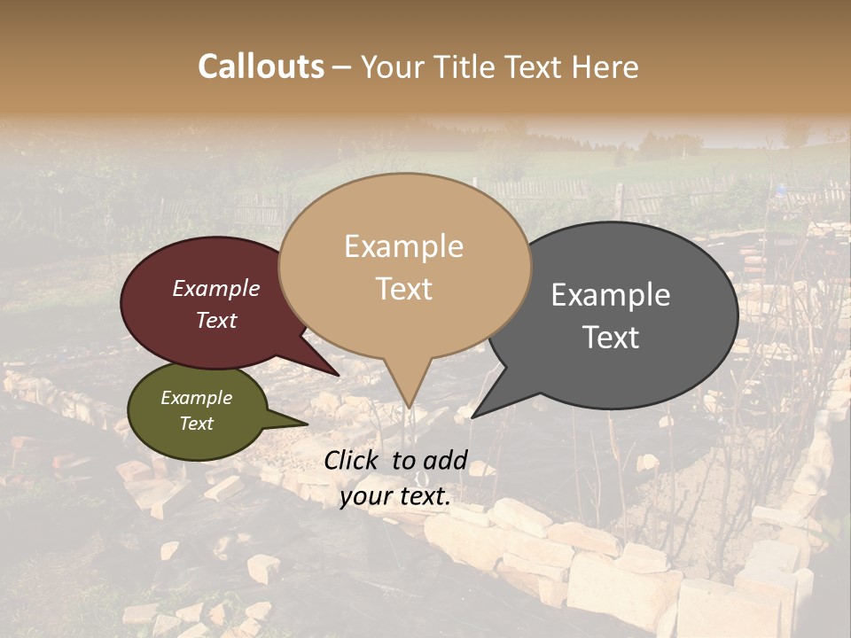 A Stone Wall In The Middle Of A Field PowerPoint Template