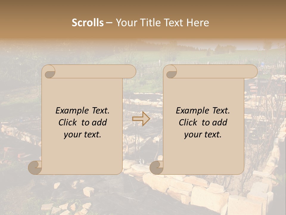 A Stone Wall In The Middle Of A Field PowerPoint Template
