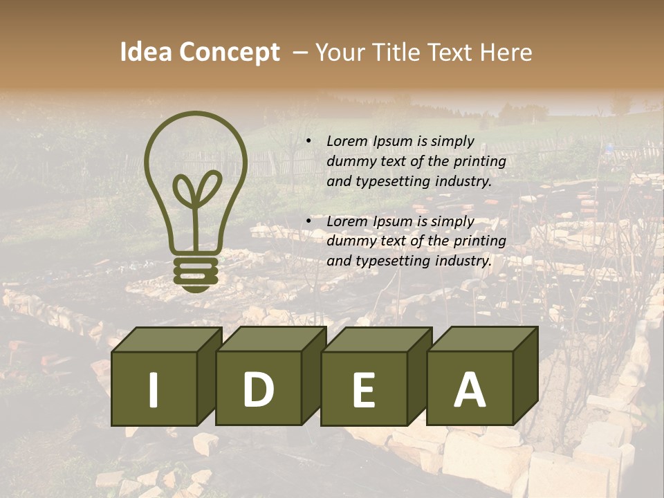 A Stone Wall In The Middle Of A Field PowerPoint Template