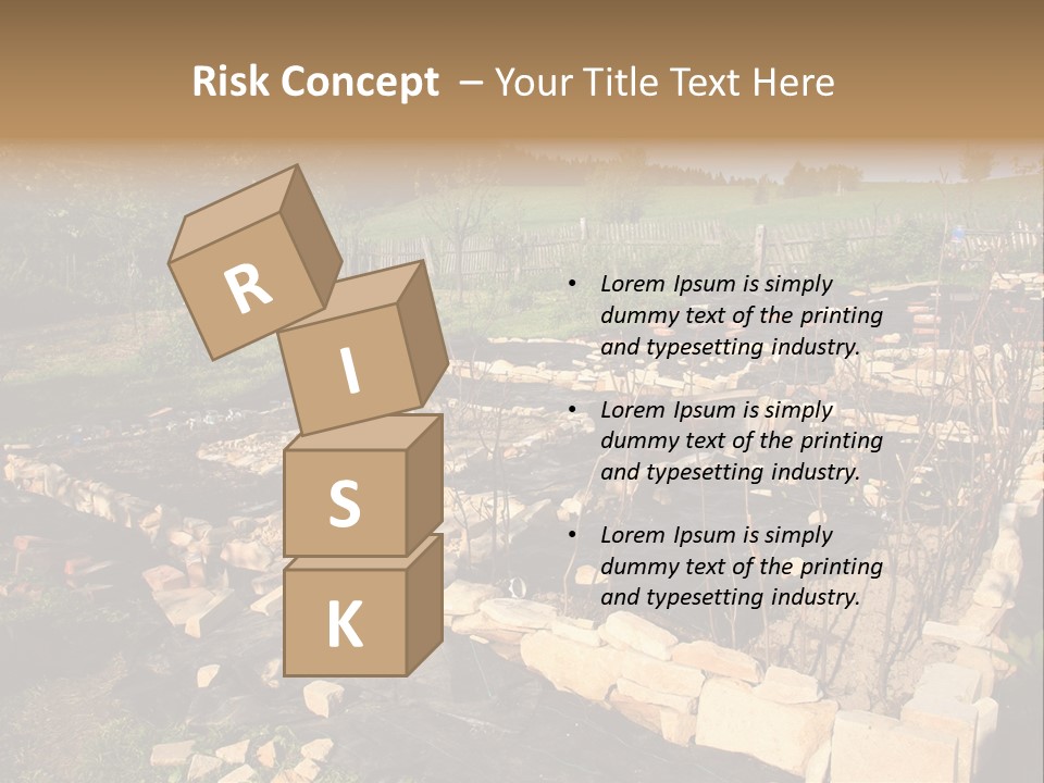 A Stone Wall In The Middle Of A Field PowerPoint Template