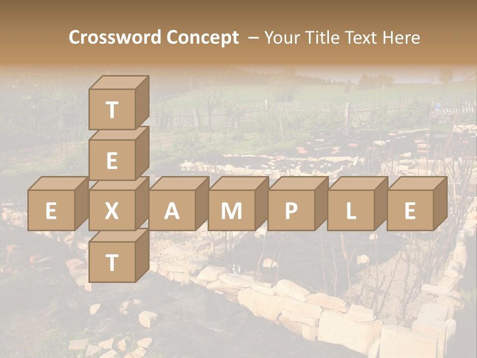 A Stone Wall In The Middle Of A Field PowerPoint Template