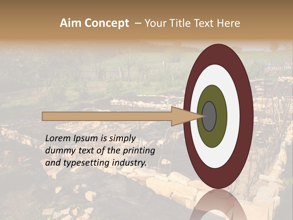 A Stone Wall In The Middle Of A Field PowerPoint Template