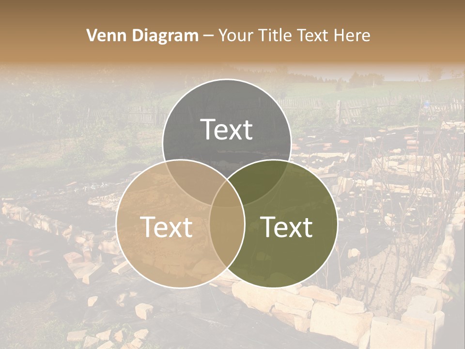 A Stone Wall In The Middle Of A Field PowerPoint Template