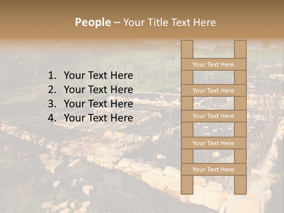 A Stone Wall In The Middle Of A Field PowerPoint Template