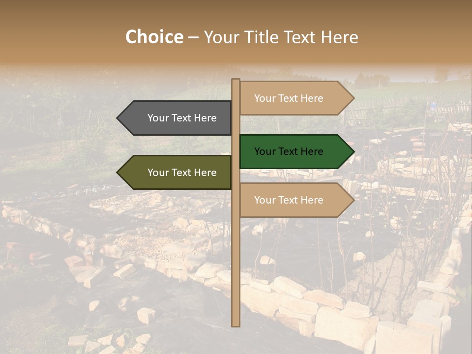 A Stone Wall In The Middle Of A Field PowerPoint Template