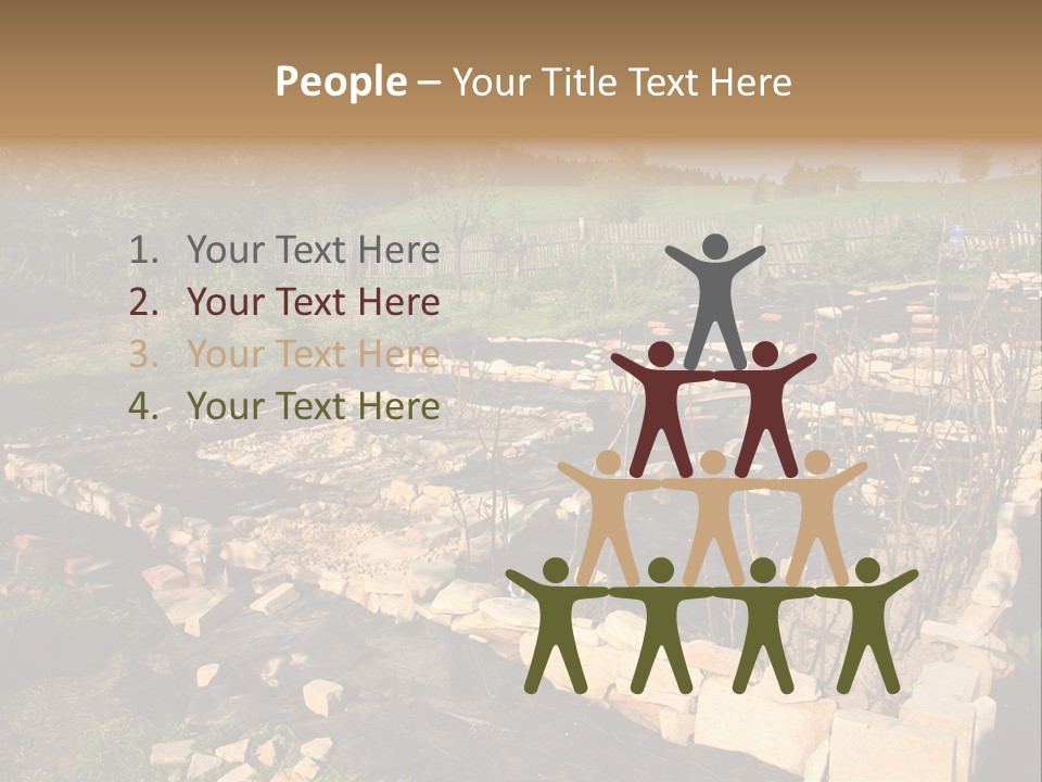 A Stone Wall In The Middle Of A Field PowerPoint Template