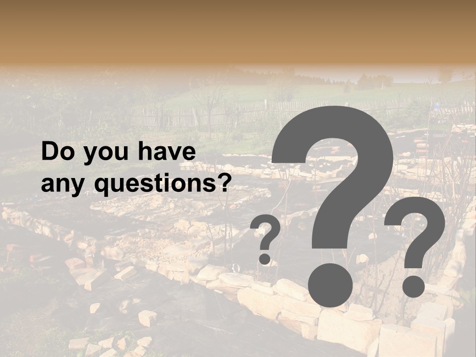 A Stone Wall In The Middle Of A Field PowerPoint Template