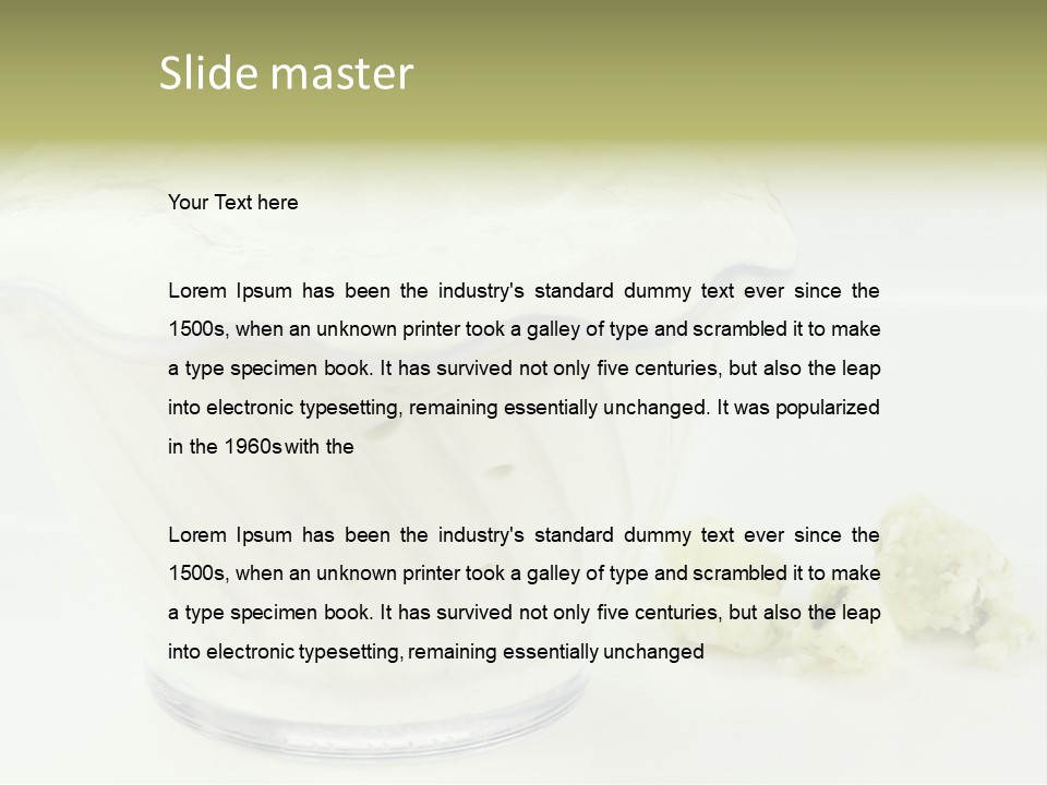 A Bowl Of Yogurt Sitting On Top Of A Table PowerPoint Template