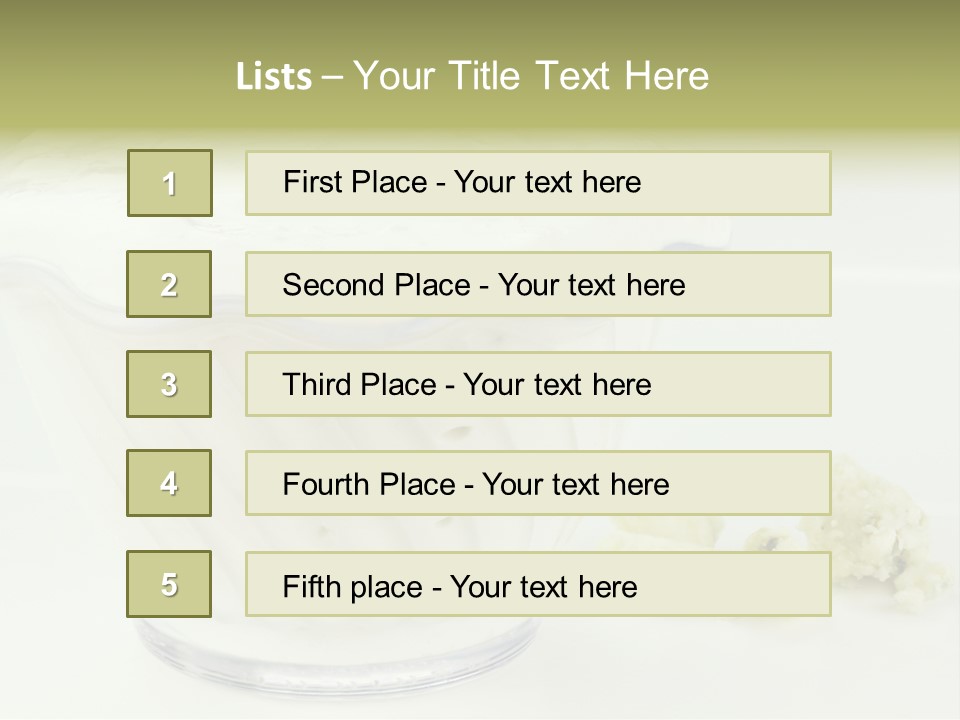 A Bowl Of Yogurt Sitting On Top Of A Table PowerPoint Template