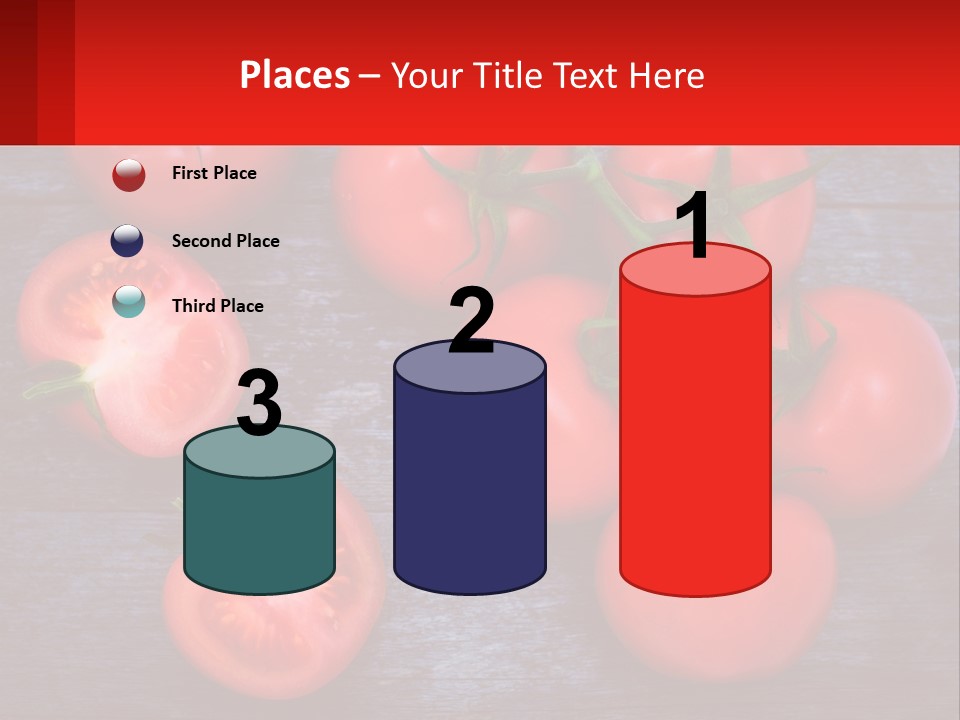 A Bunch Of Tomatoes On A Wooden Table PowerPoint Template