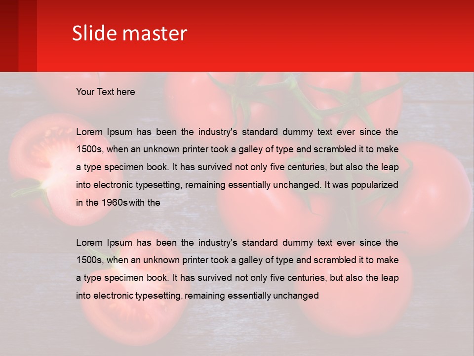A Bunch Of Tomatoes On A Wooden Table PowerPoint Template