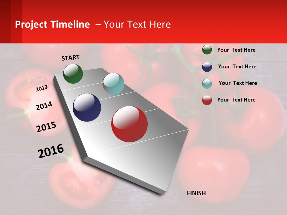 A Bunch Of Tomatoes On A Wooden Table PowerPoint Template