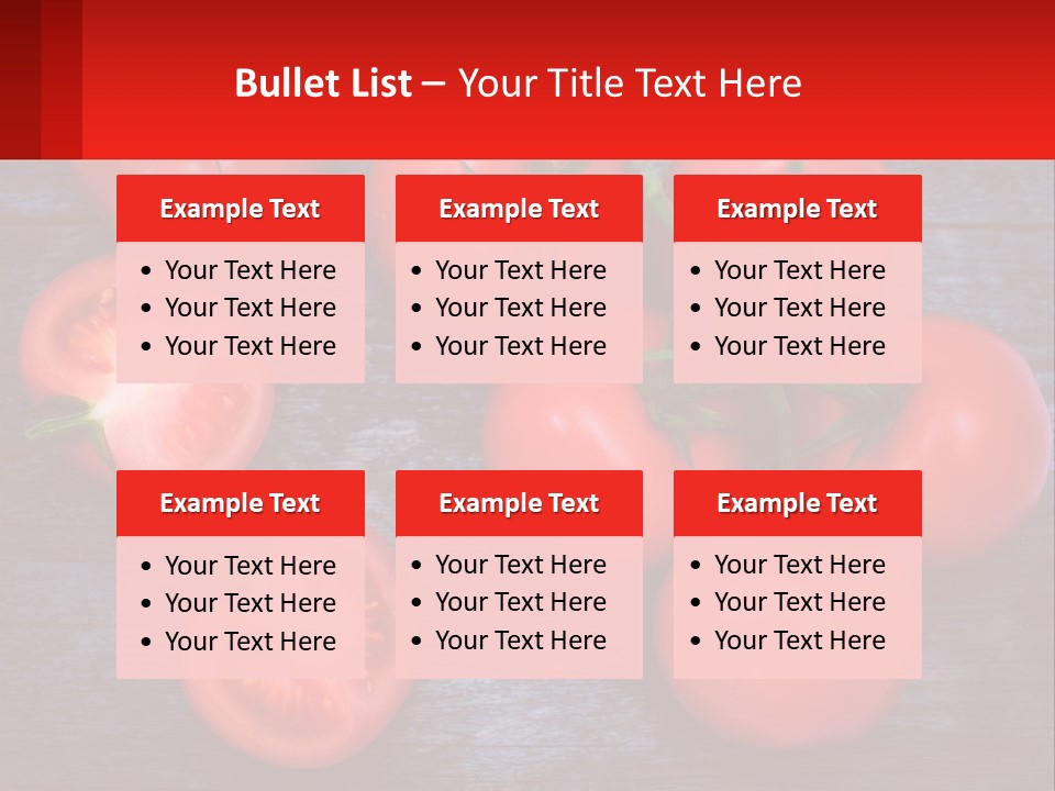 A Bunch Of Tomatoes On A Wooden Table PowerPoint Template
