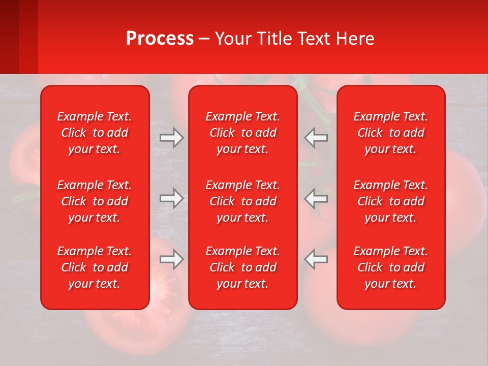 A Bunch Of Tomatoes On A Wooden Table PowerPoint Template