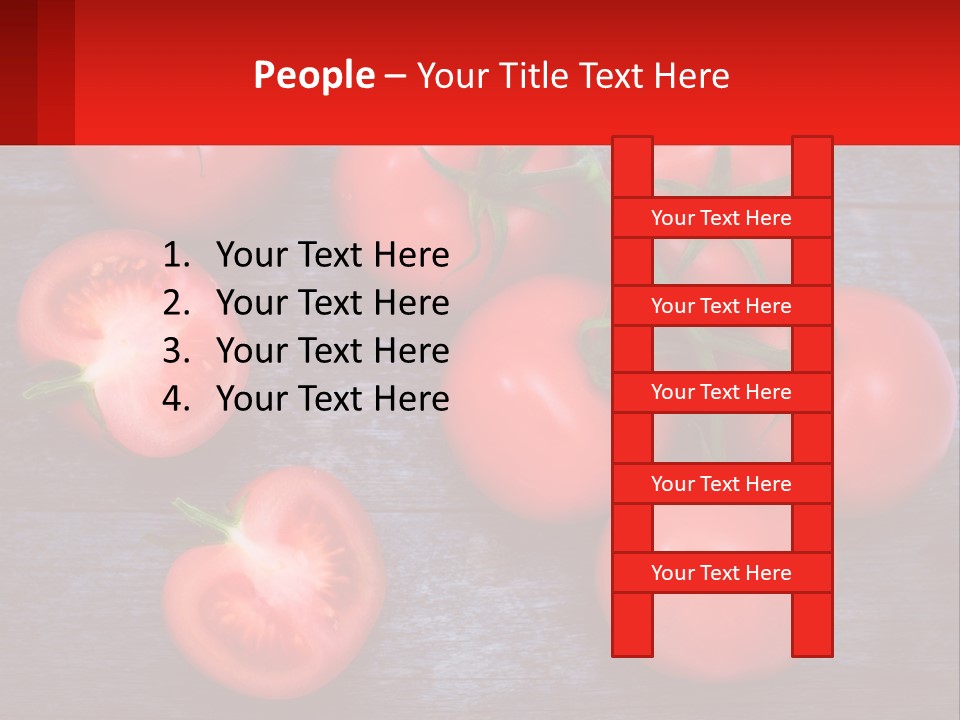 A Bunch Of Tomatoes On A Wooden Table PowerPoint Template