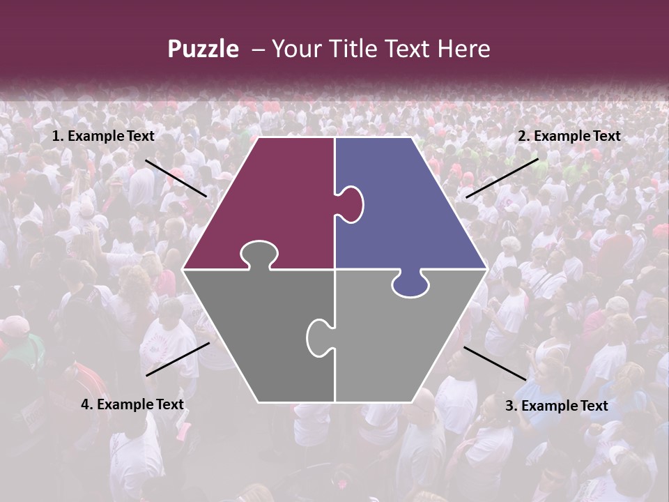 A Large Group Of People Are Walking Down The Street PowerPoint Template