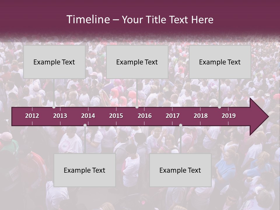 A Large Group Of People Are Walking Down The Street PowerPoint Template