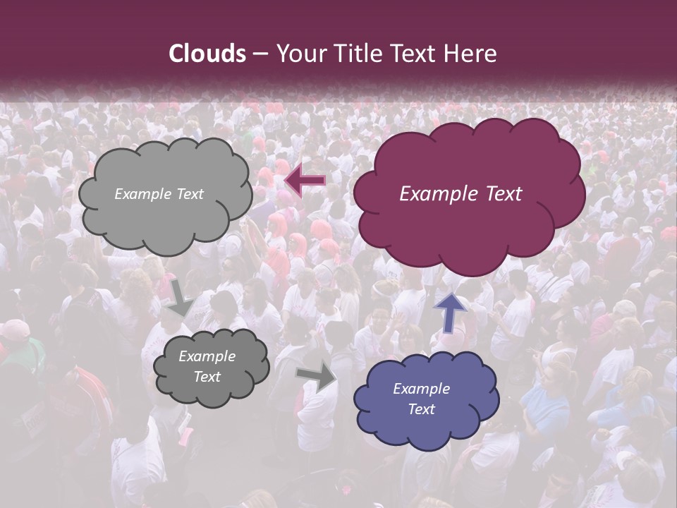 A Large Group Of People Are Walking Down The Street PowerPoint Template