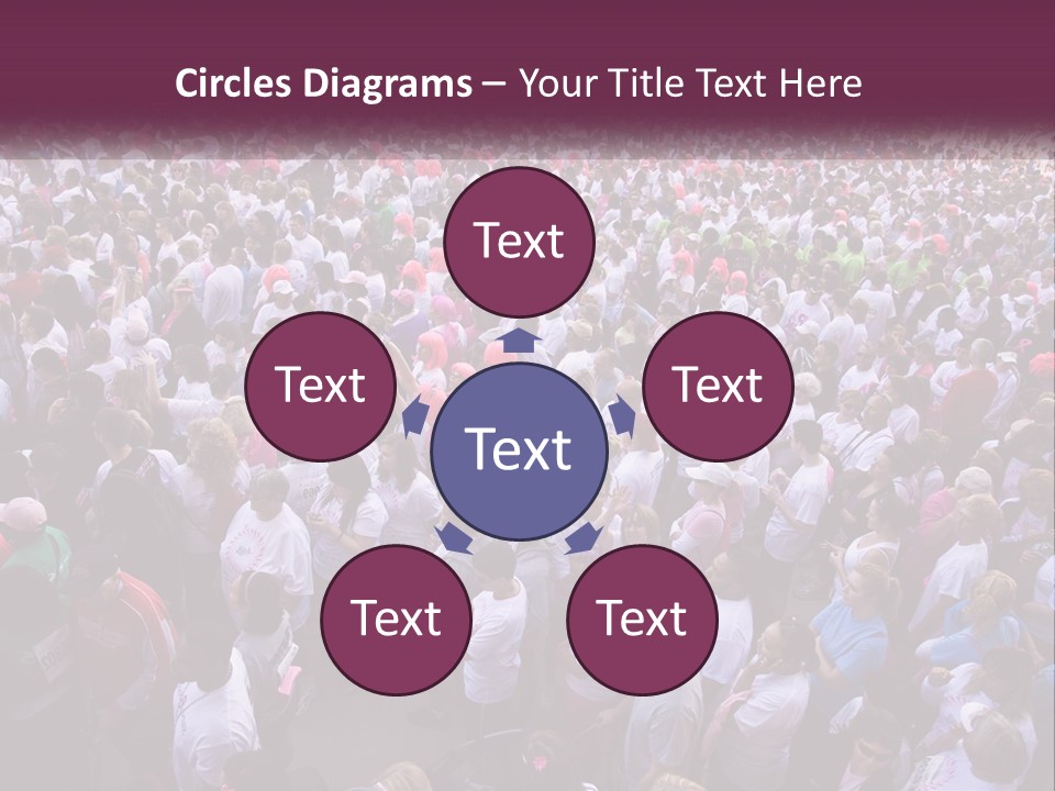 A Large Group Of People Are Walking Down The Street PowerPoint Template