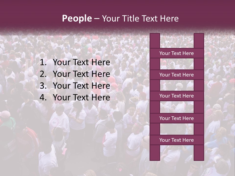 A Large Group Of People Are Walking Down The Street PowerPoint Template