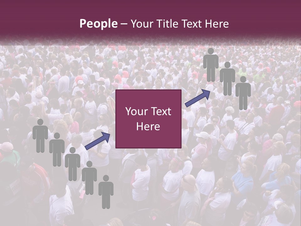 A Large Group Of People Are Walking Down The Street PowerPoint Template
