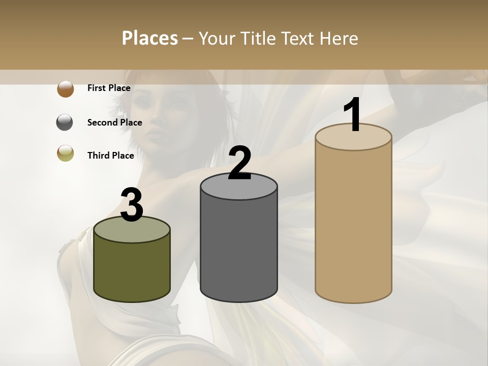 A Woman In A White Dress With A Butterfly On Her Arm PowerPoint Template