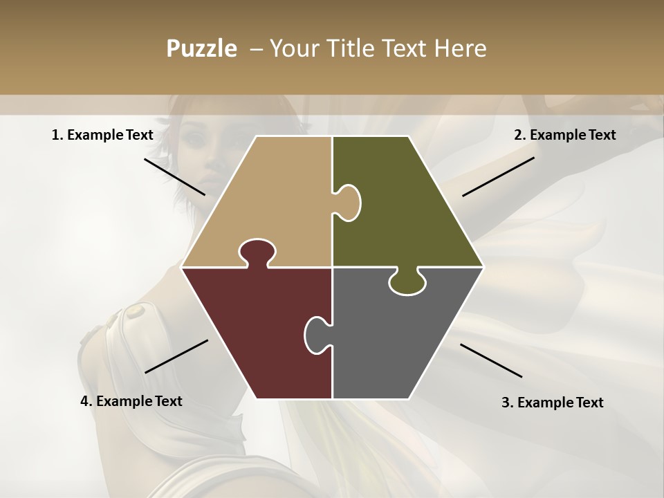 A Woman In A White Dress With A Butterfly On Her Arm PowerPoint Template