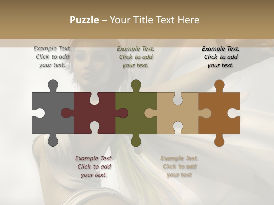 A Woman In A White Dress With A Butterfly On Her Arm PowerPoint Template