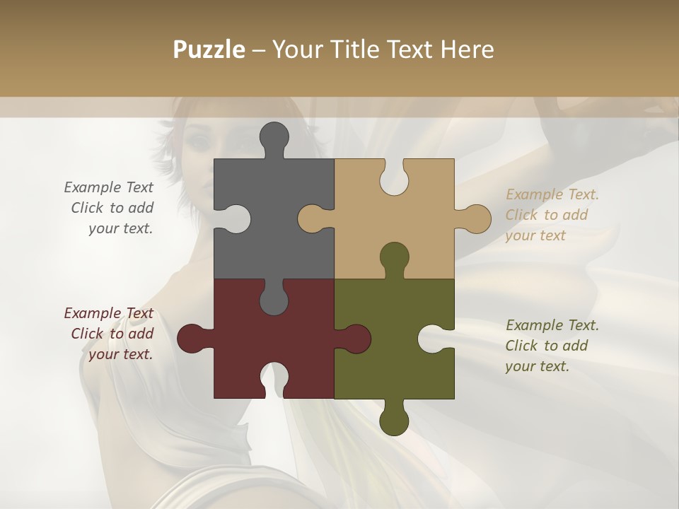 A Woman In A White Dress With A Butterfly On Her Arm PowerPoint Template