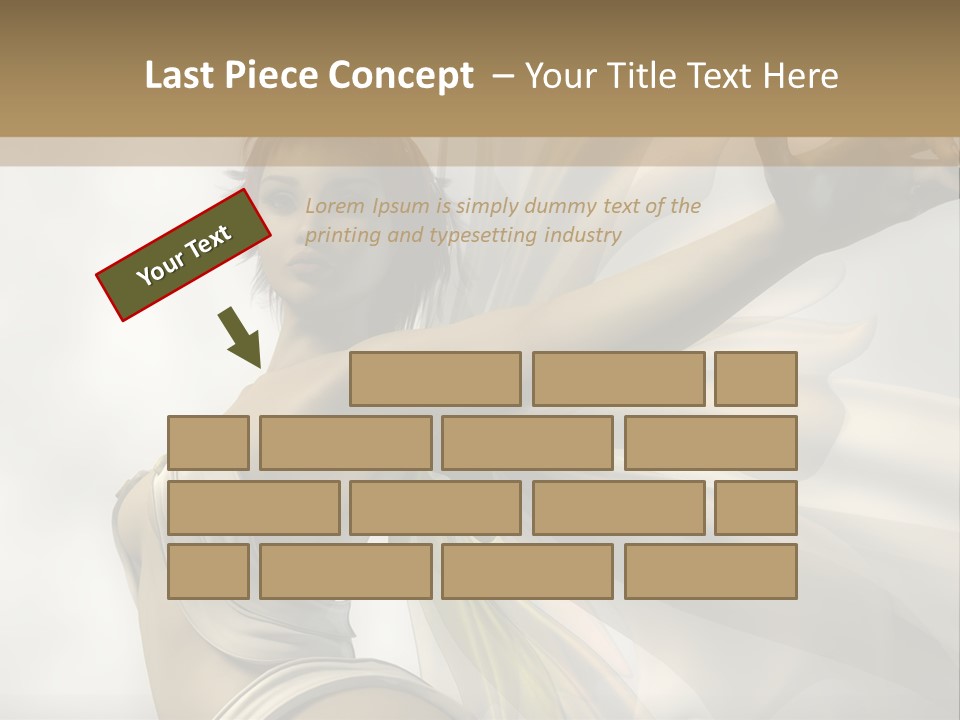 A Woman In A White Dress With A Butterfly On Her Arm PowerPoint Template