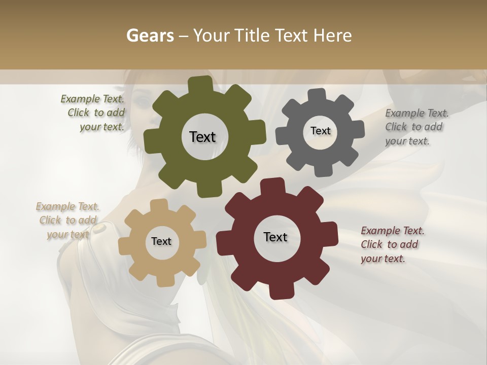 A Woman In A White Dress With A Butterfly On Her Arm PowerPoint Template