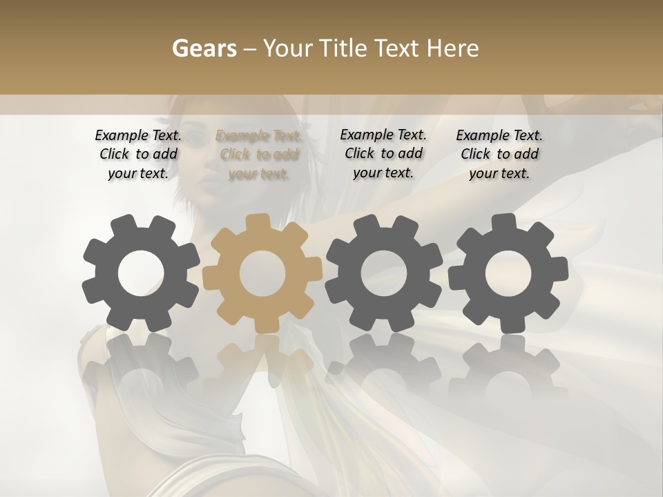 A Woman In A White Dress With A Butterfly On Her Arm PowerPoint Template