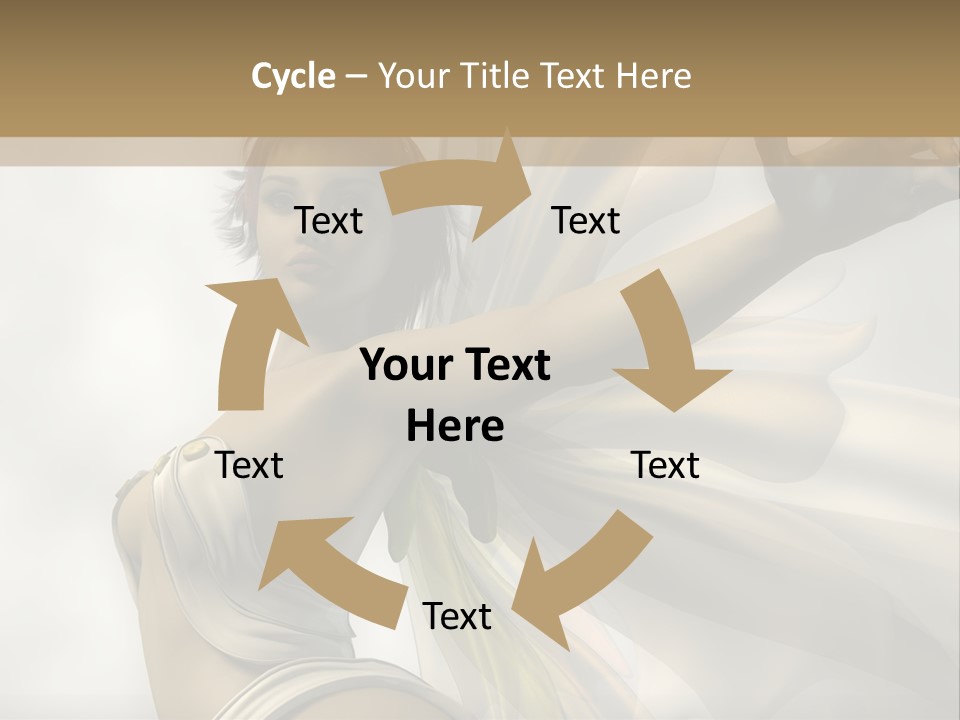 A Woman In A White Dress With A Butterfly On Her Arm PowerPoint Template