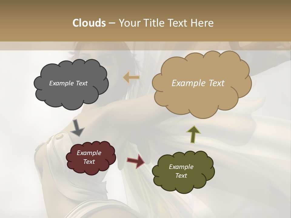 A Woman In A White Dress With A Butterfly On Her Arm PowerPoint Template