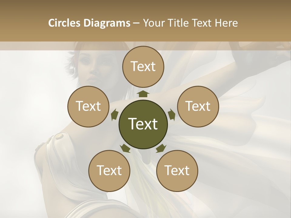 A Woman In A White Dress With A Butterfly On Her Arm PowerPoint Template