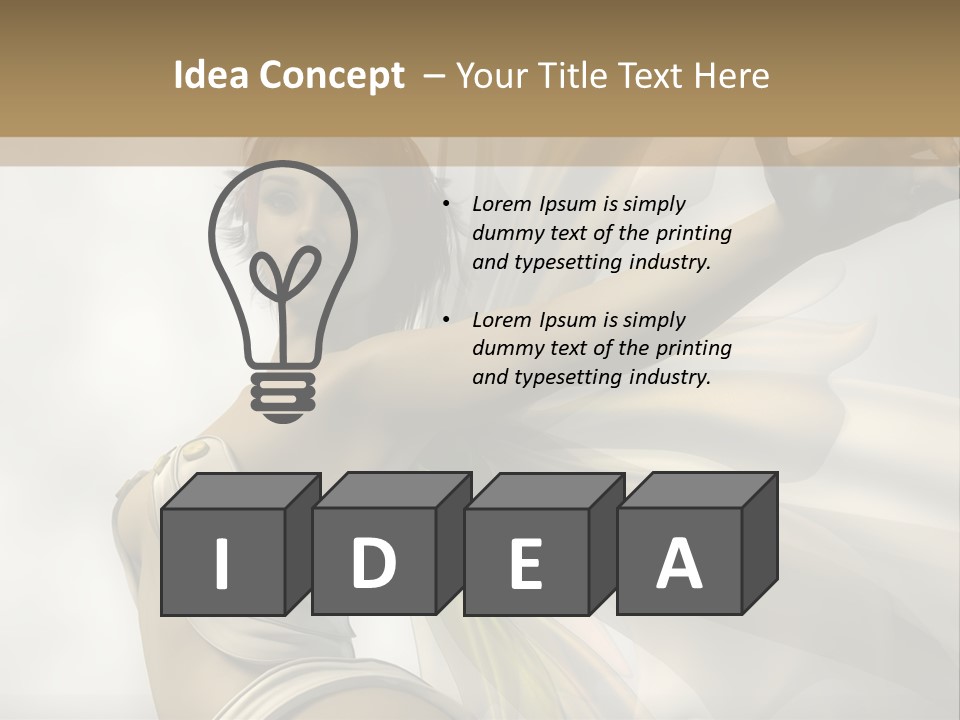 A Woman In A White Dress With A Butterfly On Her Arm PowerPoint Template