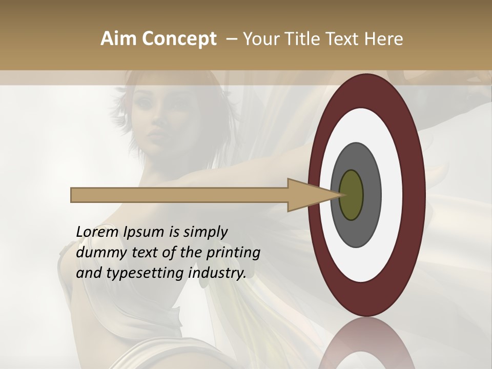 A Woman In A White Dress With A Butterfly On Her Arm PowerPoint Template