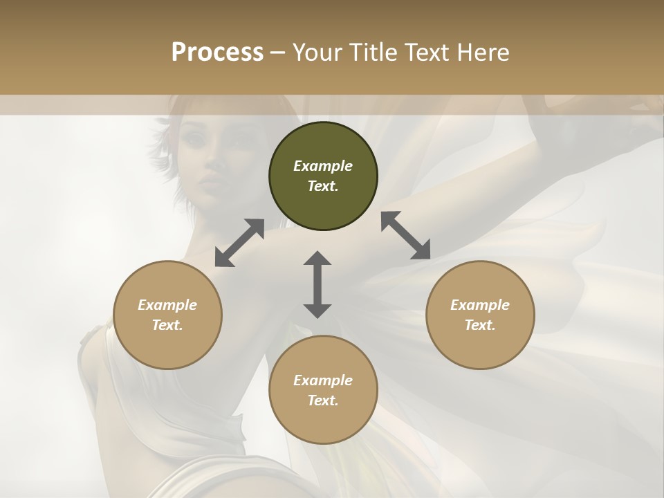 A Woman In A White Dress With A Butterfly On Her Arm PowerPoint Template