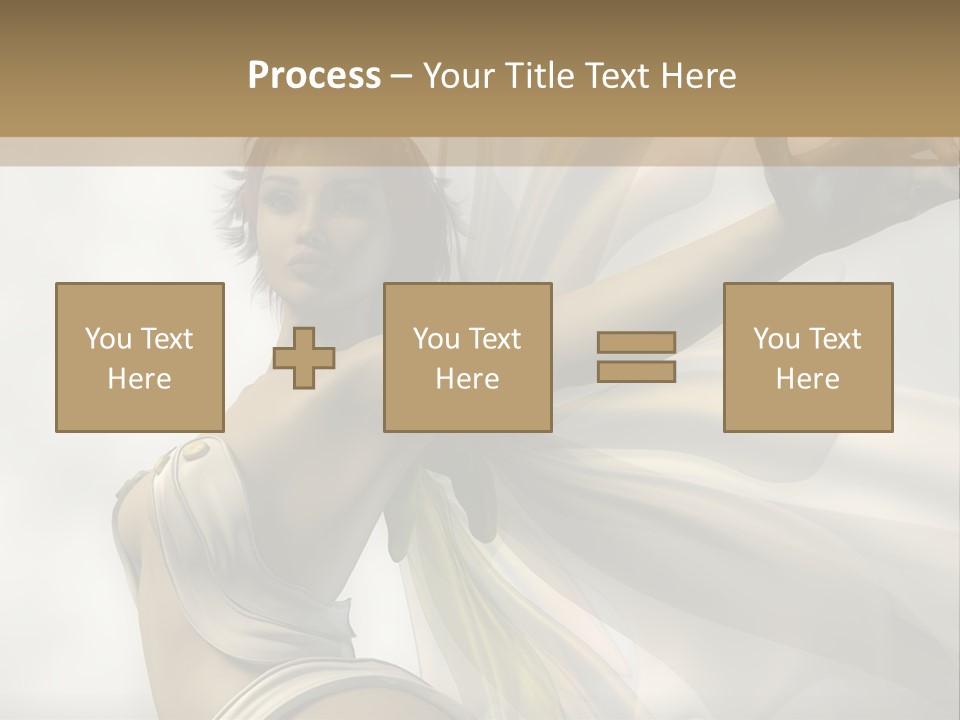 A Woman In A White Dress With A Butterfly On Her Arm PowerPoint Template