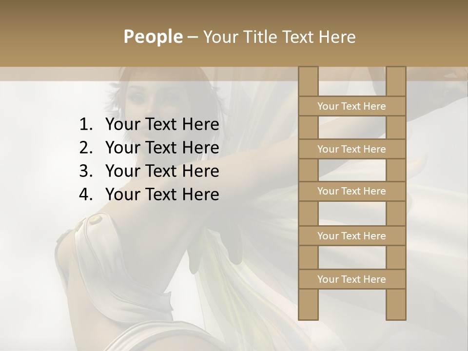 A Woman In A White Dress With A Butterfly On Her Arm PowerPoint Template