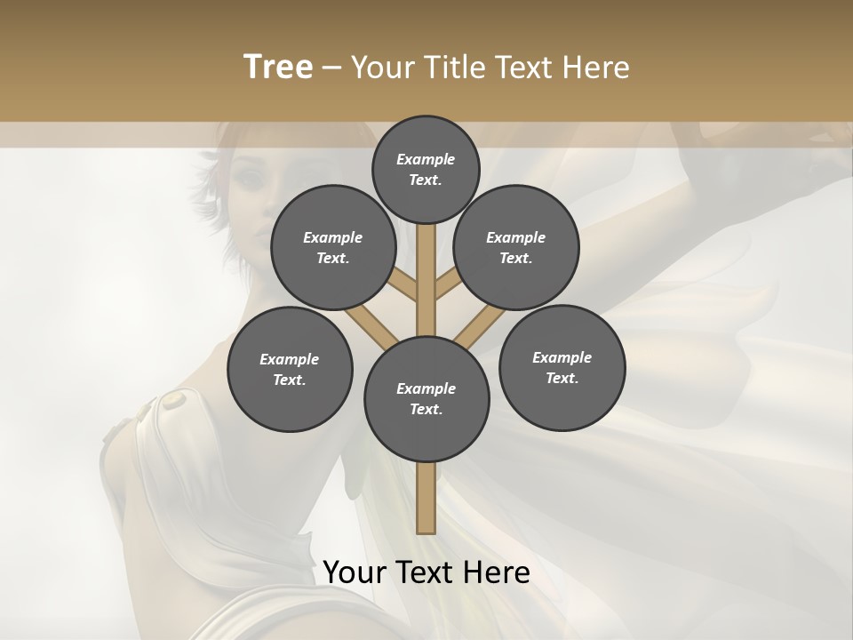 A Woman In A White Dress With A Butterfly On Her Arm PowerPoint Template