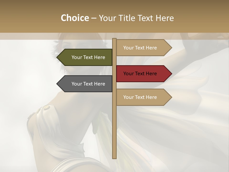 A Woman In A White Dress With A Butterfly On Her Arm PowerPoint Template